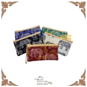 ตัวอย่างระบบ - แพ็ค 100ใบ กระเป๋าสตางค์ กระเป๋าแบงค์ ผ้าคอตต้อน ลายช้างใหญ่